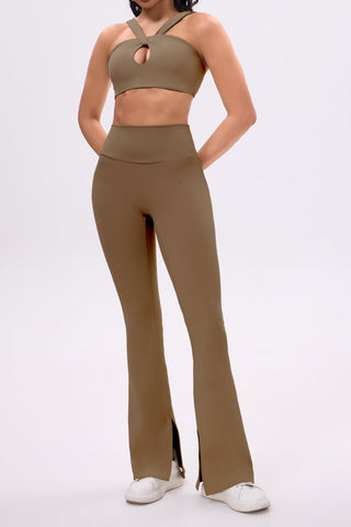 XO Endurance Cross Cut Sports Bra & Slit Trousers Set